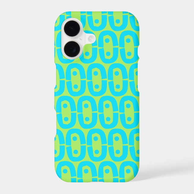 Turquoise and Lime Green Geometric Pattern (Back)