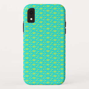 Turquoise and Lime Green Geometric Pattern Case-Mate iPhone Case