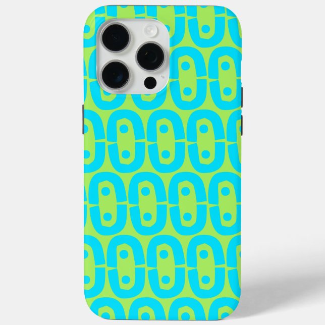 Turquoise and Lime Green Geometric Pattern Case-Mate iPhone Case (Back)