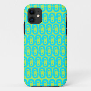 Turquoise and Lime Green Geometric Pattern Case-Mate iPhone Case