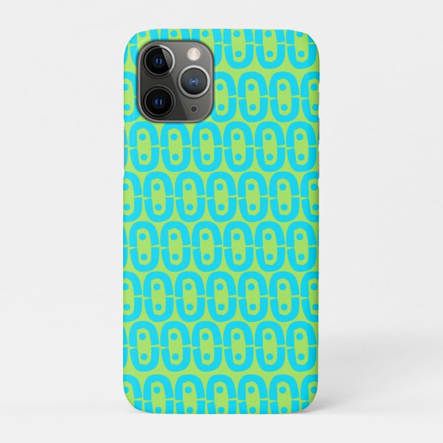 Turquoise and Lime Green Geometric Pattern Case-Mate iPhone Case (Back)