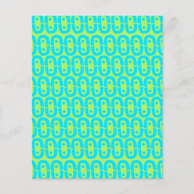Turquoise and Lime Green Geometric Pattern Flyer (Front)