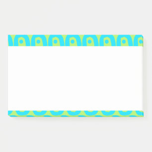 Turquoise and Lime Green Geometric Pattern Post-it Notes