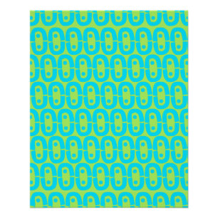 Turquoise and Lime Green Geometric Pattern Poster
