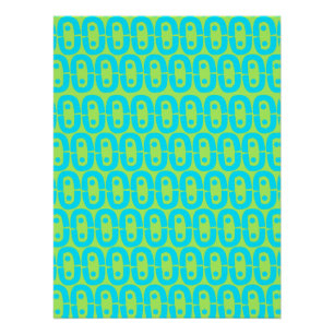 Turquoise and Lime Green Geometric Pattern Poster