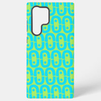 Turquoise and Lime Green Geometric Pattern