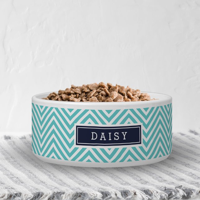 Turquoise and Navy Blue Chevron Monogram (Creator Uploaded)