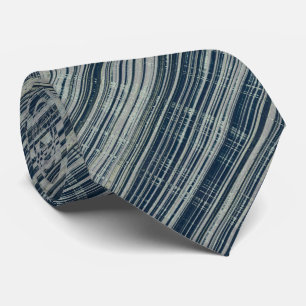 Turquoise and Navy Striped Pattern  Tie