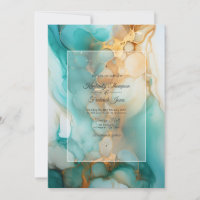 Turquoise and Patina Alcohol Ink Wedding