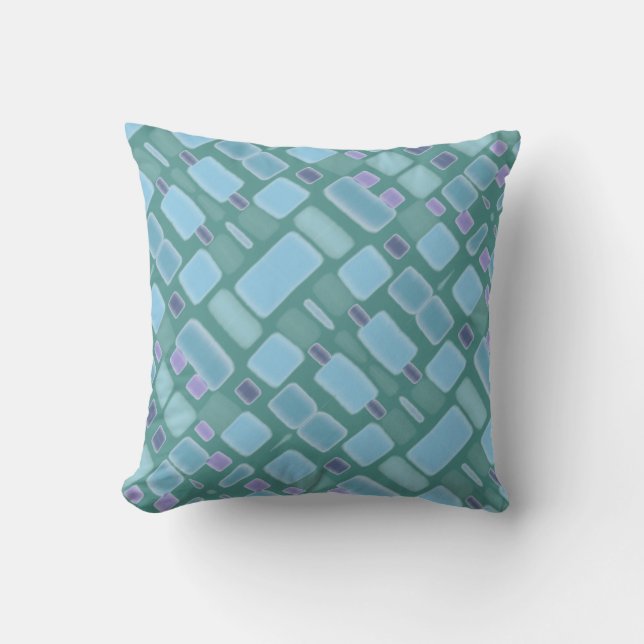 Turquoise and Patterned Cushion (Front)