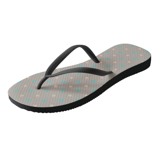 Turquoise and Peach Jandals (Angled)
