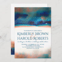 Turquoise and Peach Modern Watercolor Wedding