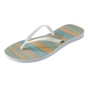turquoise and peach streaks jandals