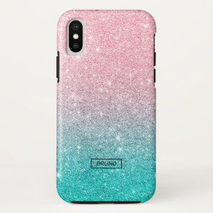 Turquoise and pink glitter ombre Case-Mate iPhone case