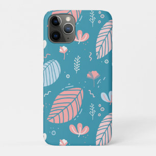 Turquoise and Pink Leaves and Doodles Case-Mate iPhone Case