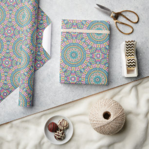 Turquoise and Pink Mandala Wrapping Paper