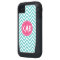Turquoise and Pink Modern Chevron Monogram