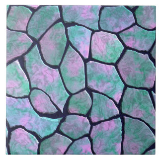Turquoise and pink mosaic stones seamless pattern tile