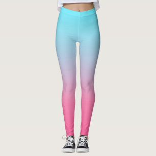 Turquoise and Pink Ombre Leggings