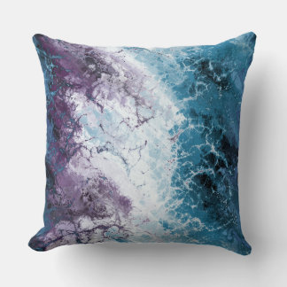 Turquoise and Purple abstract Cushion