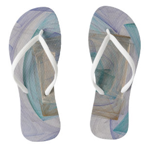 Turquoise and Purple Abstract Jandals