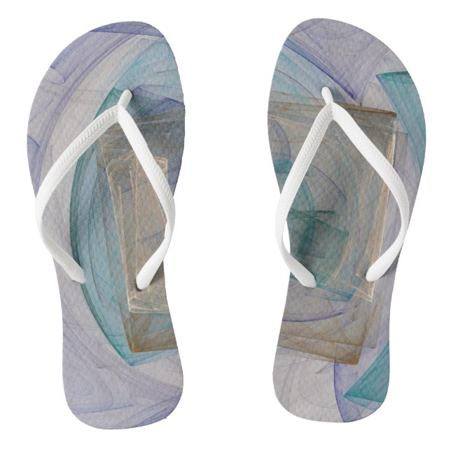 Turquoise and Purple Abstract Jandals (Footbed)