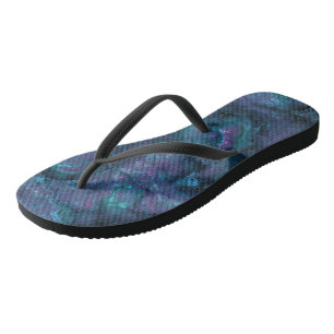 Turquoise and Purple Marble Abstract Jandals