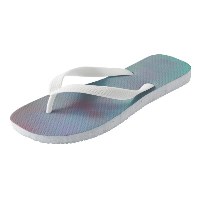 Turquoise and Purple MArbled Cloud abstract Jandals (Angled)