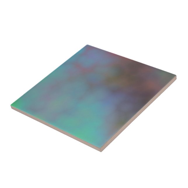 Turquoise and Purple MArbled Cloud abstract Tile (Side)
