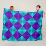 Turquoise and Purple Metallic Looking Squares Fleece Blanket<br><div class="desc">All Occasion themed items designed by Umua. Printed and shipped by Zazzle or their partners.</div>