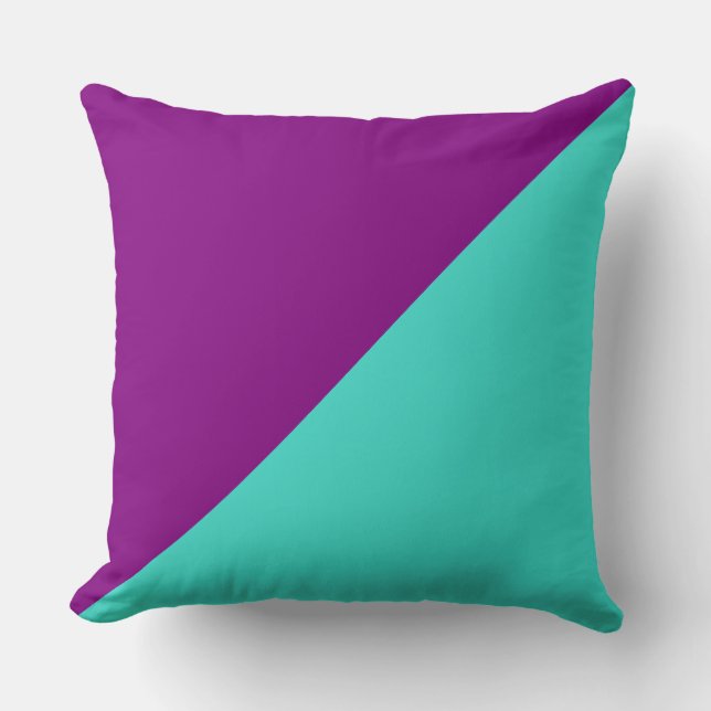Turquoise and Purple Solid Colour Background #2 Cushion (Front)