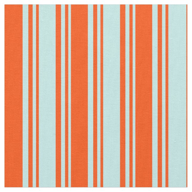 Turquoise and Red Coloured Striped Pattern Fabric (Close Up)