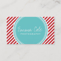 Turquoise and Red Preppy Stripes