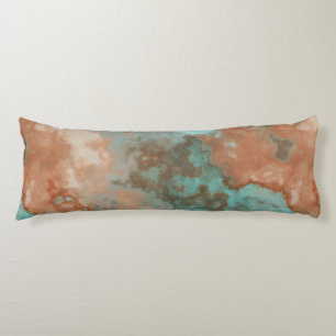 Turquoise and Rust Marble Abstract Body Cushion
