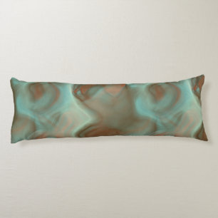 Turquoise and Rust Marble Abstract Body Cushion