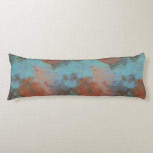 Turquoise and Rust Marble Abstract Body Cushion