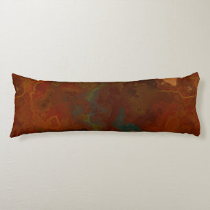 Turquoise and Rust Marble abstract Body Cushion