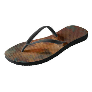 Turquoise and Rust Marble Abstract Jandals