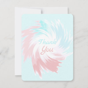 Turquoise and Salmon Pastel Colour Thank You Card