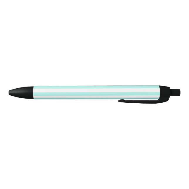 Turquoise and white candy stripes black ink pen (Bottom)