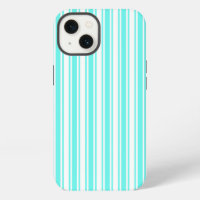 Turquoise and white candy stripes Case-Mate iPhone