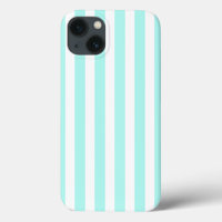 Turquoise and white candy stripes Case-Mate iPhone