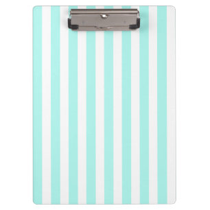 Turquoise and white candy stripes clipboard