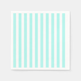 Turquoise and white candy stripes napkin