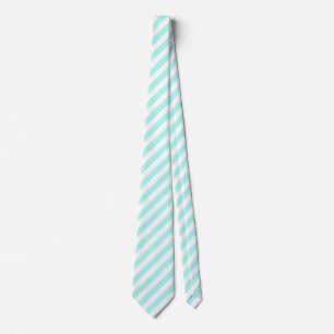 Turquoise and white candy stripes tie