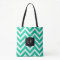 Turquoise and White Chevron Stripes with Monogram