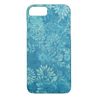 turquoise and white daisy design