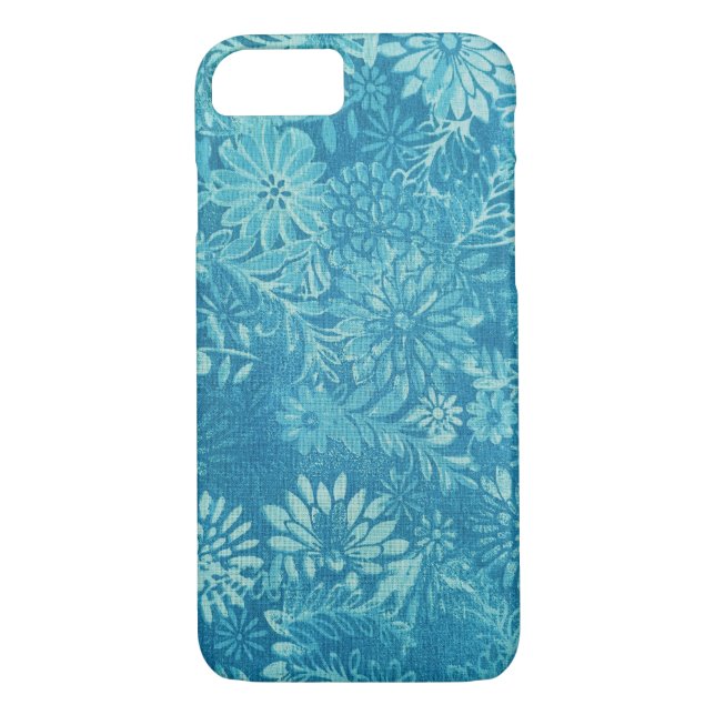 turquoise and white daisy design Case-Mate iPhone case (Back)