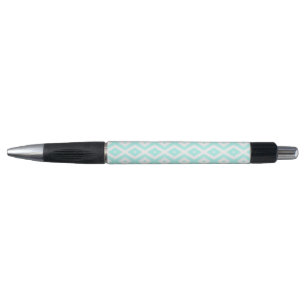 Turquoise and white diamond pattern
