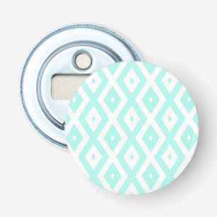 Turquoise and white diamond pattern bottle opener